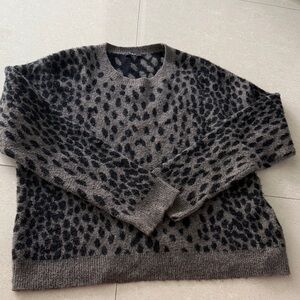 Rails women’s Leopard Crewneck Sweater - Taupe & Black